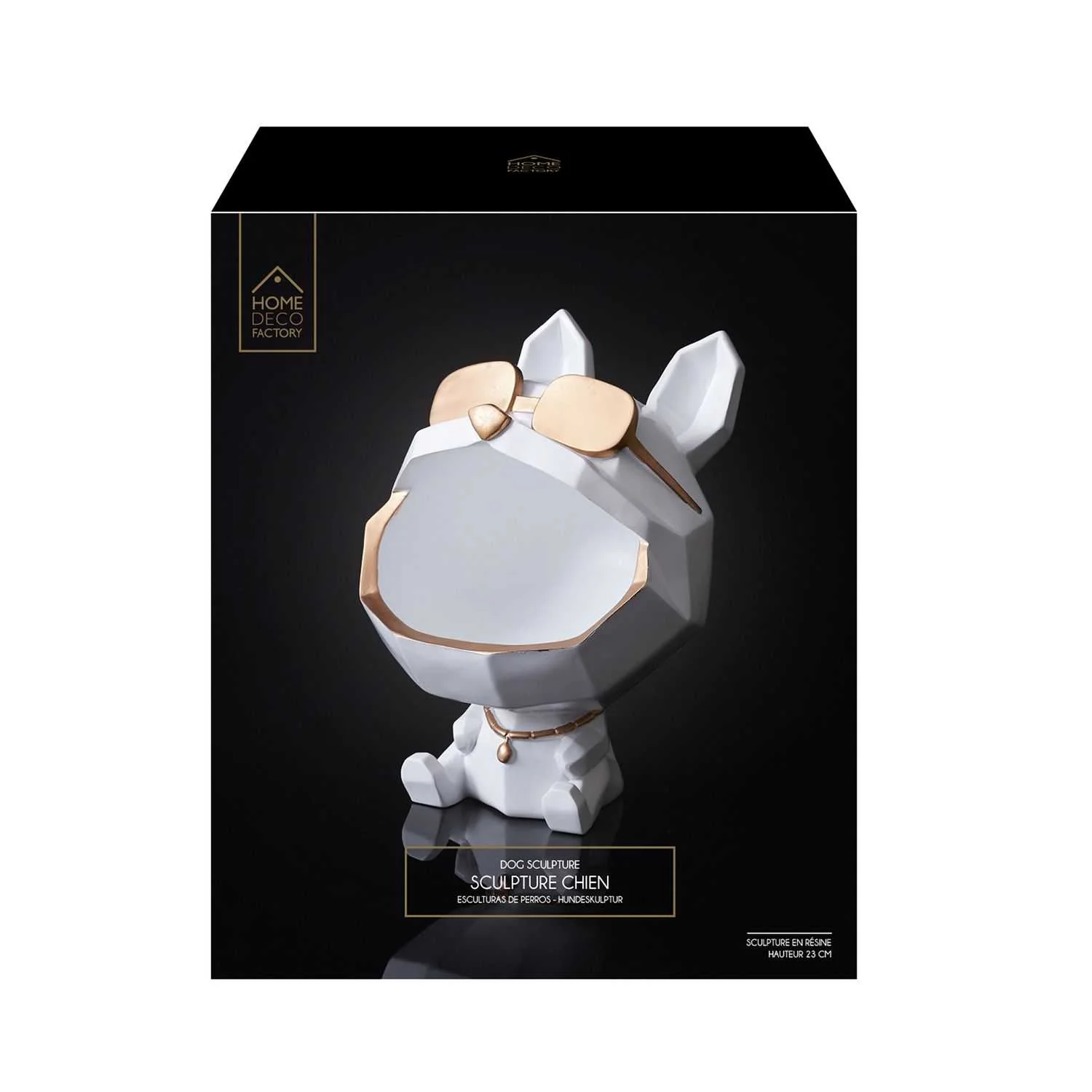 SCULPTURE CHIEN A LUNETTES BLANC VIDE POCHE - Image 5