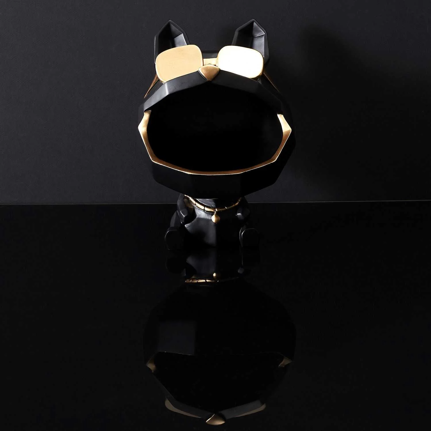 SCULPTURE CHIEN A LUNETTES NOIR VIDE POCHE - Image 2