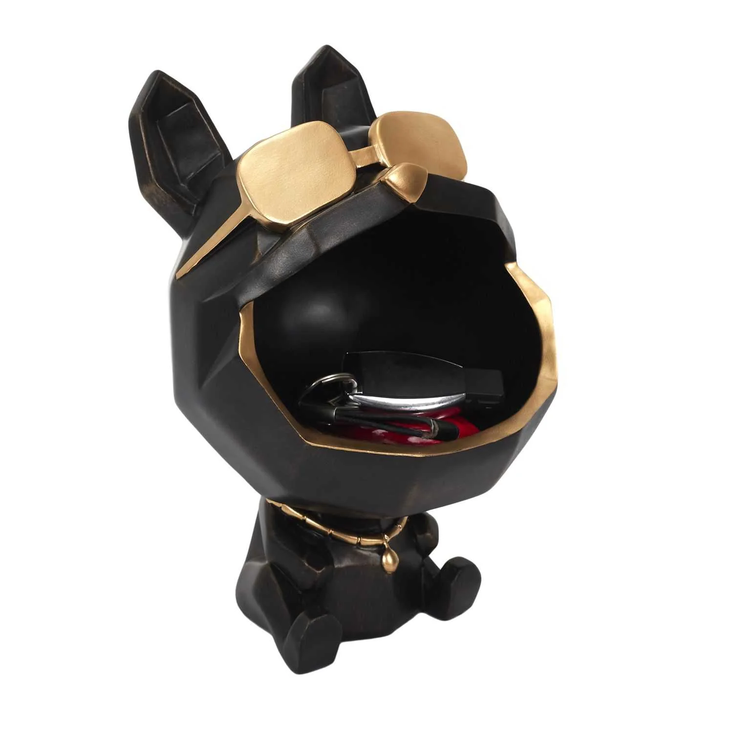SCULPTURE CHIEN A LUNETTES NOIR VIDE POCHE - Image 4