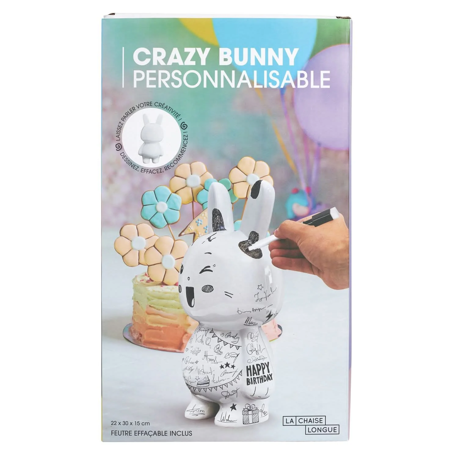 SCULPTURE CRAZY BUNNY PERSONNALISABLE 30CM - Image 3