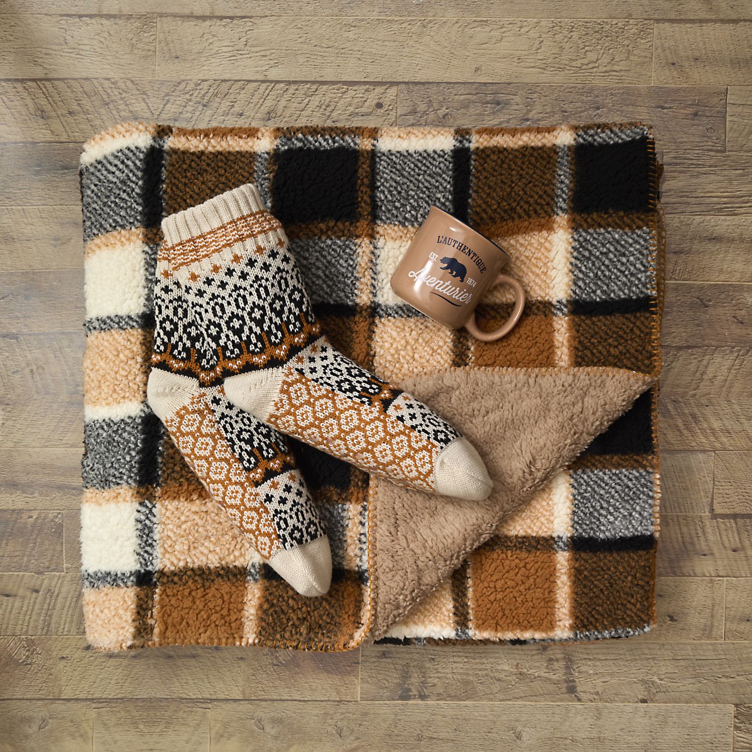 SET COCOONING PLAID ET CHAUSSETTES GRAND FROID - Image 2