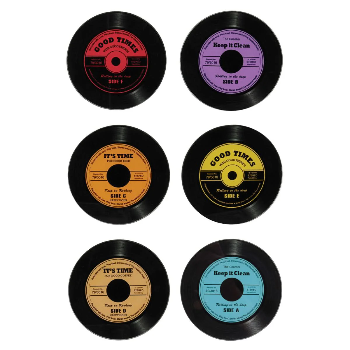 SET DE 6 DESSOUS DE VERRE VINYLES - Image 3