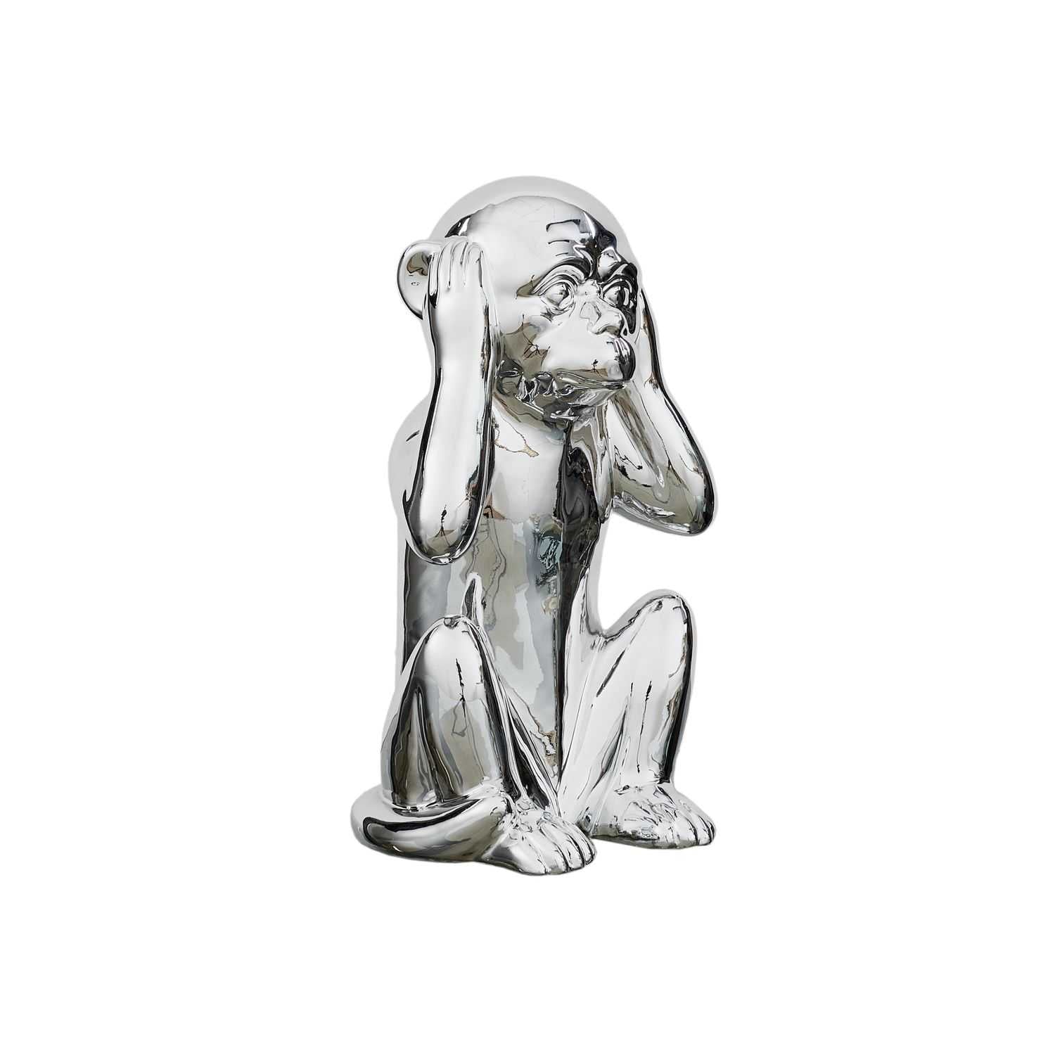 STATUE SINGE ARGENTE H28CM - Image 3