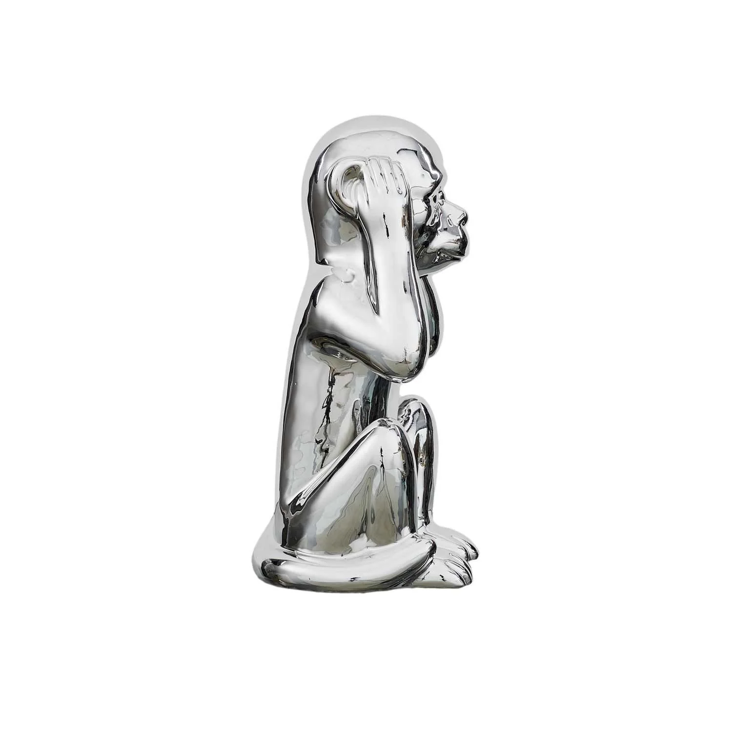 STATUE SINGE ARGENTE H28CM - Image 4