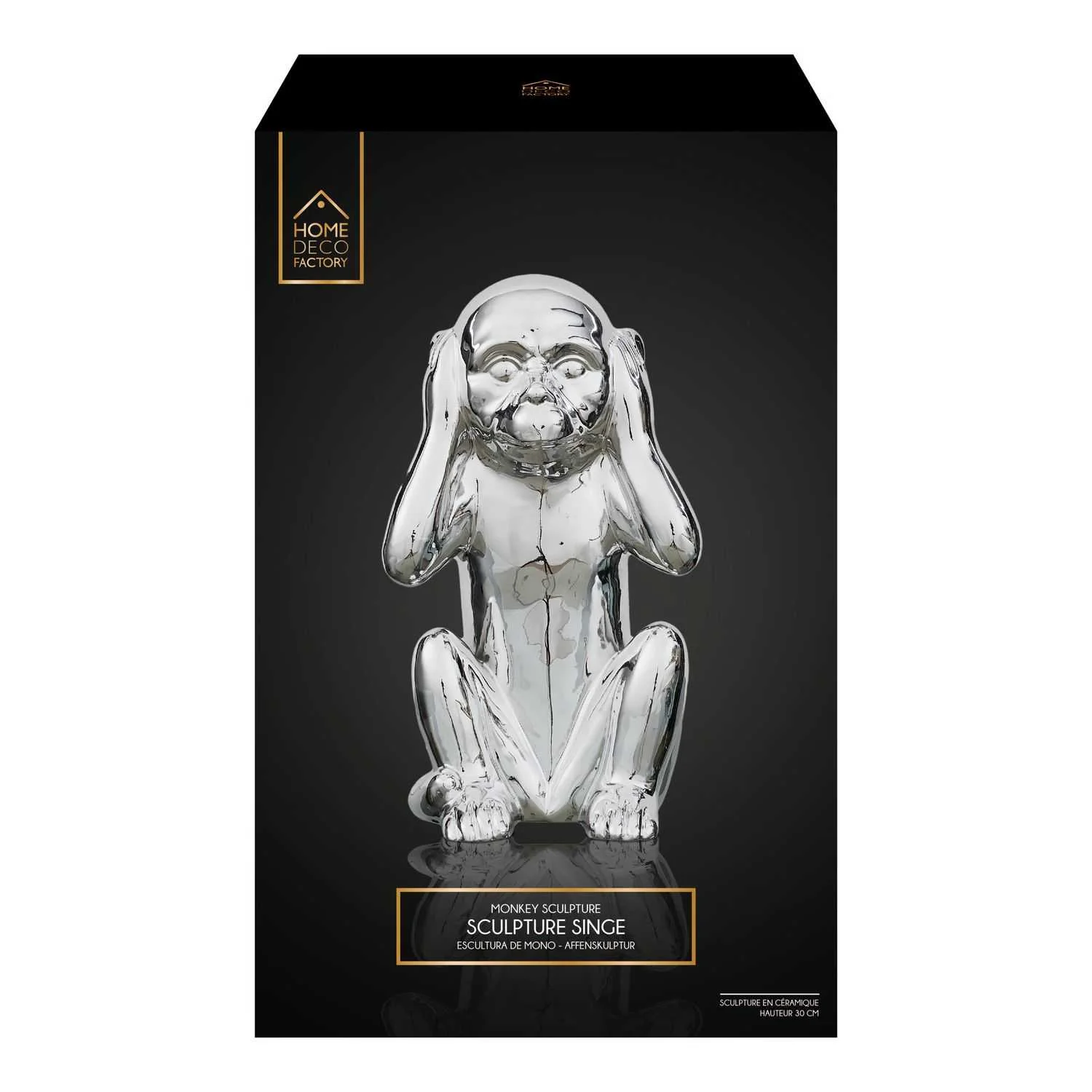 STATUE SINGE ARGENTE H28CM - Image 5