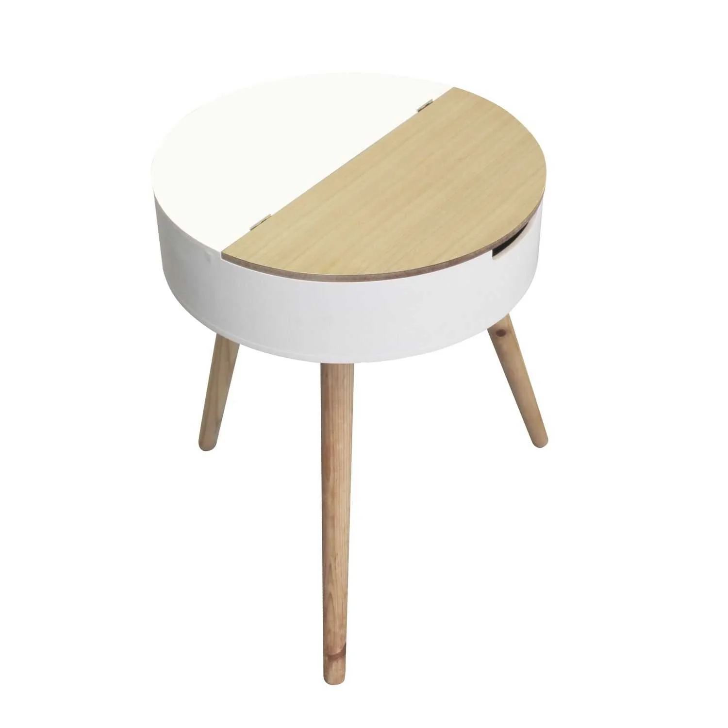 TABLE COFFRE BLANC BOIS - Image 3