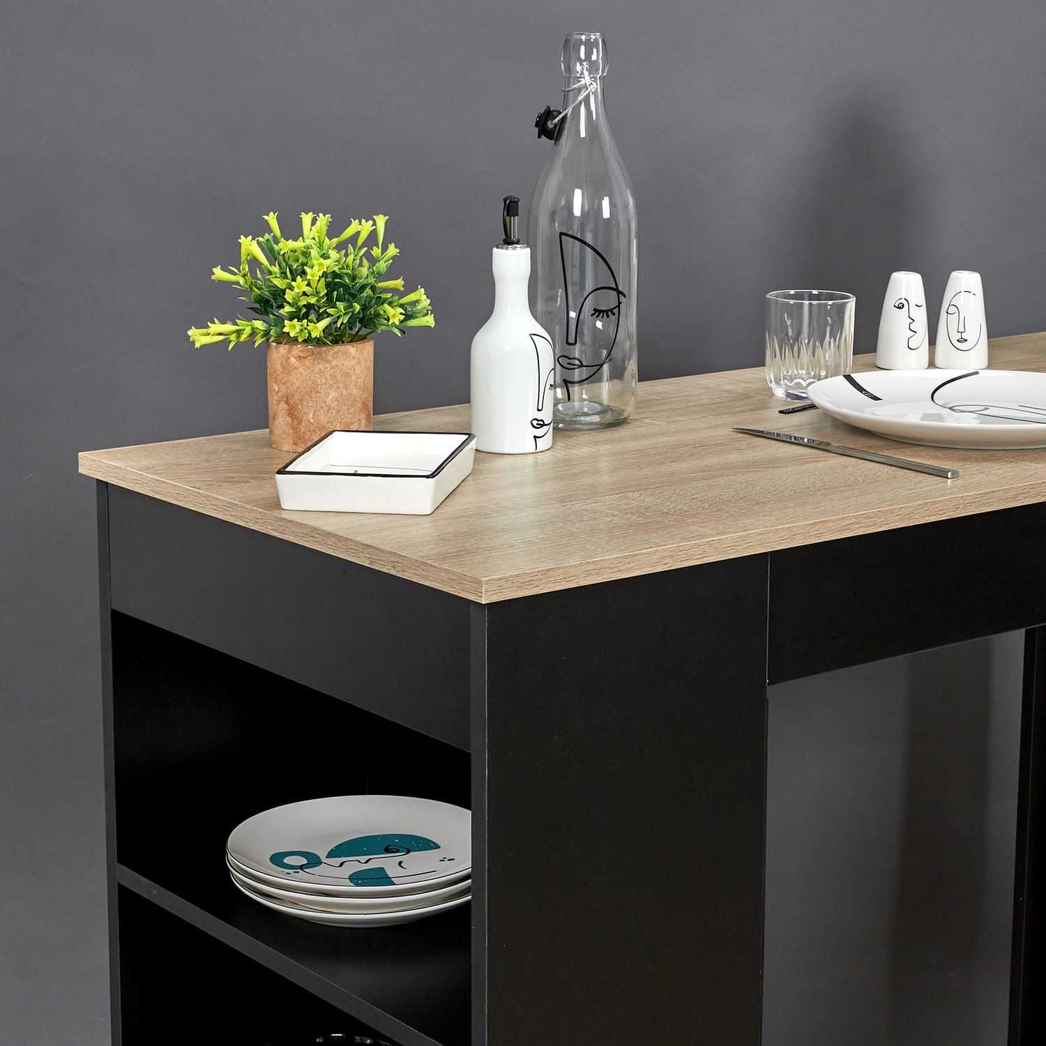 TABLE DE BAR MANGE DEBOUT ETAGERES CHEERS NOIR - Image 3