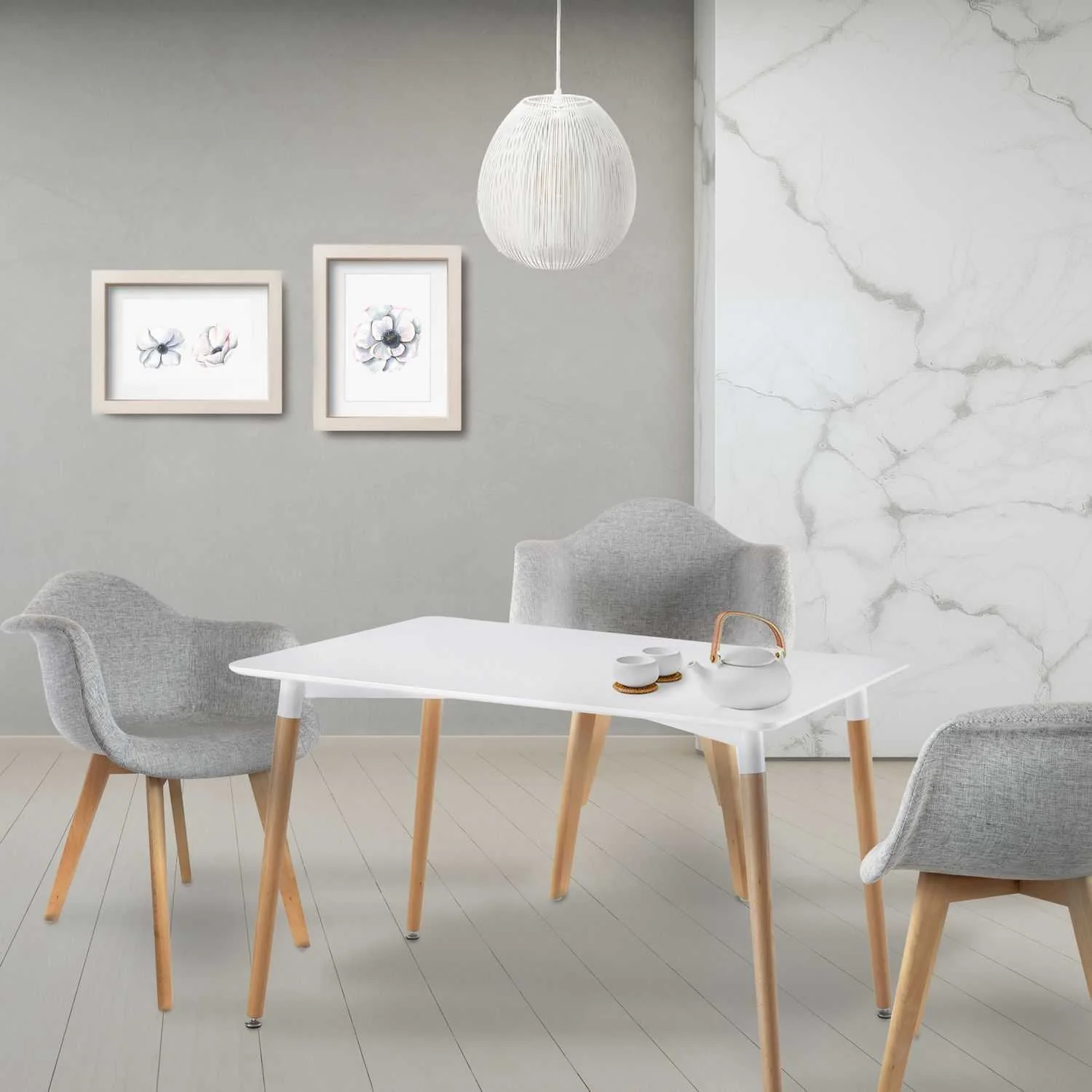 TABLE DE REPAS BLANCHE 115X75CM - Image 2