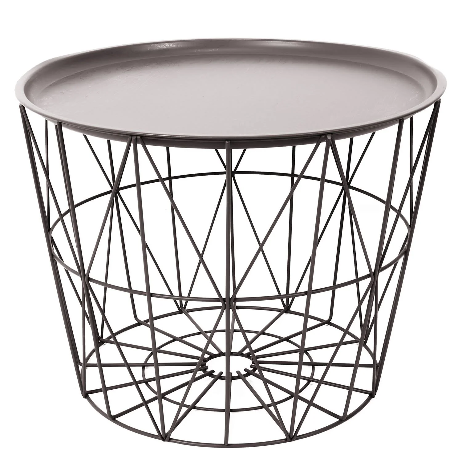 TABLE FILAIRE METAL TAUPE DIAMETRE 50CM - Image 4