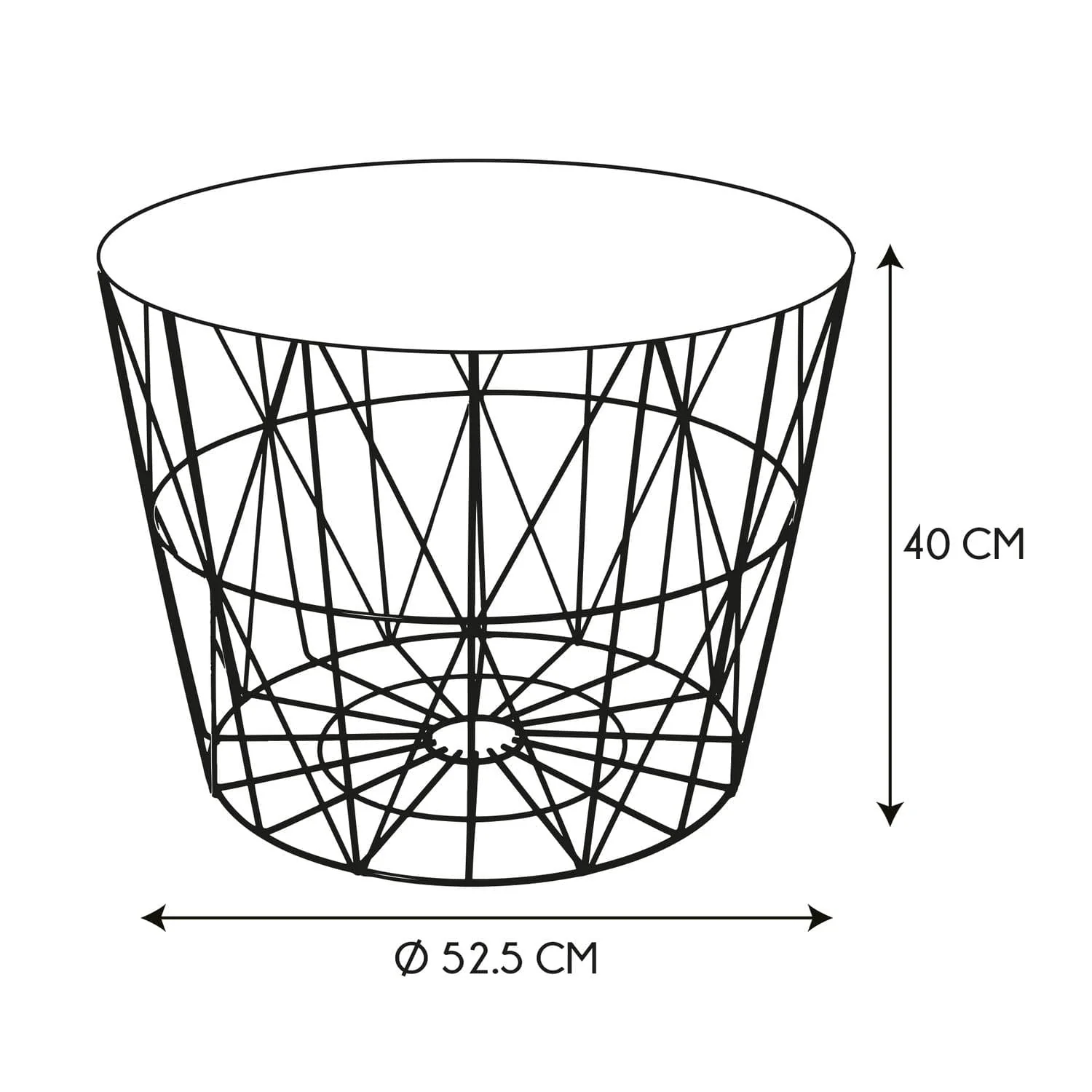 TABLE FILAIRE METAL TAUPE DIAMETRE 50CM - Image 5