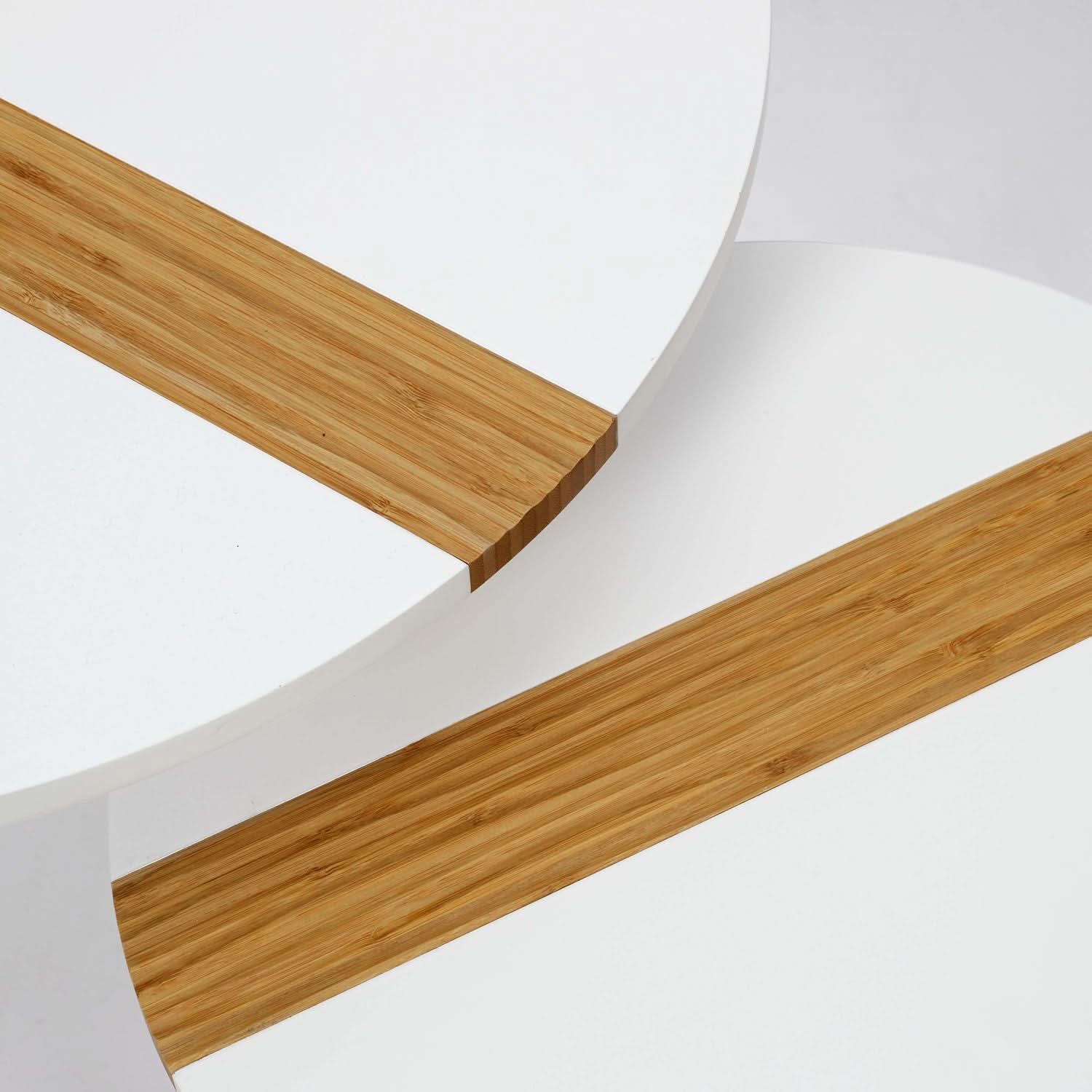 TABLE GIGOGNE BICOLORE RELIEF BLANC X2 - Image 4