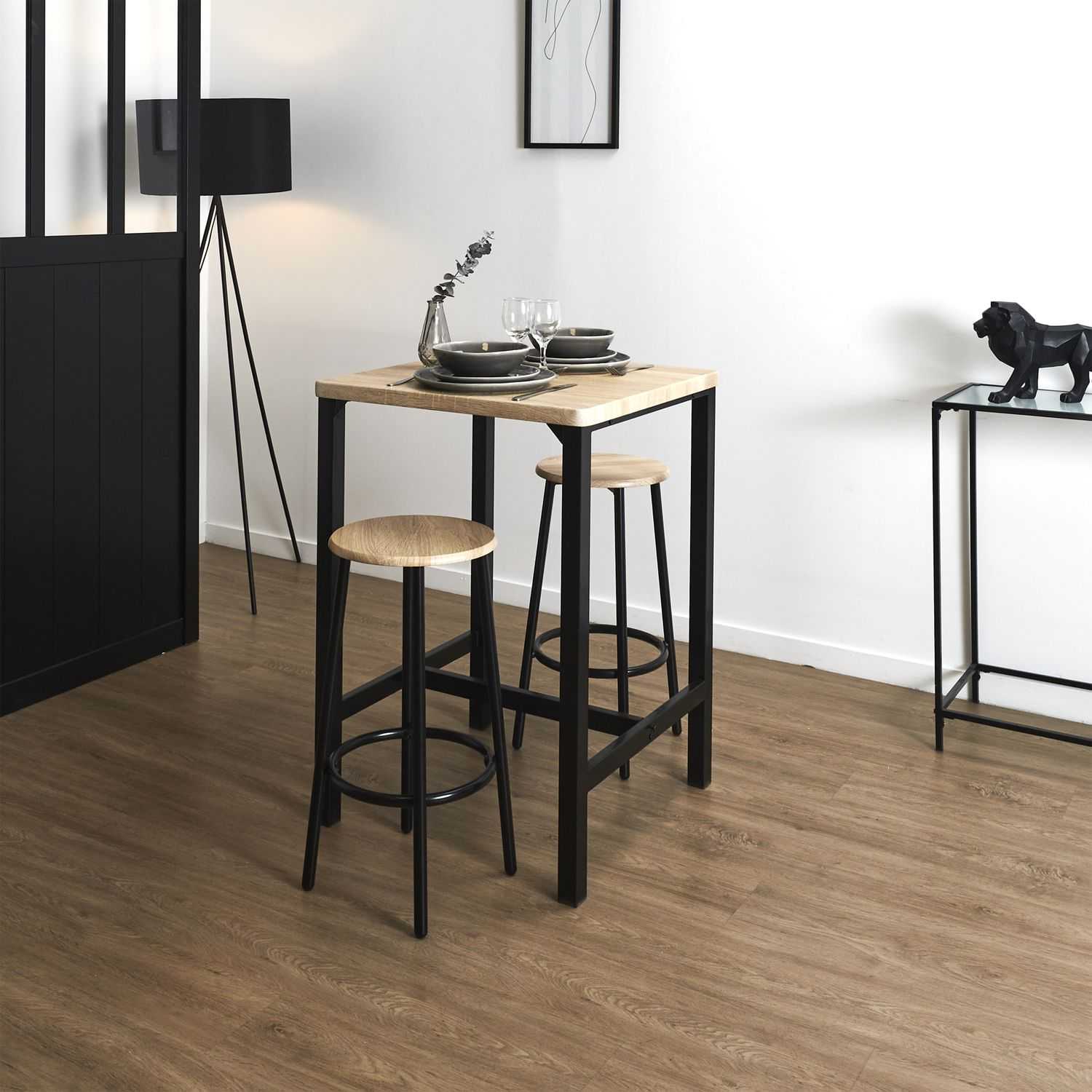 TABLE MANGE DEBOUT ET 2 TABOURETS LOKA - Image 2