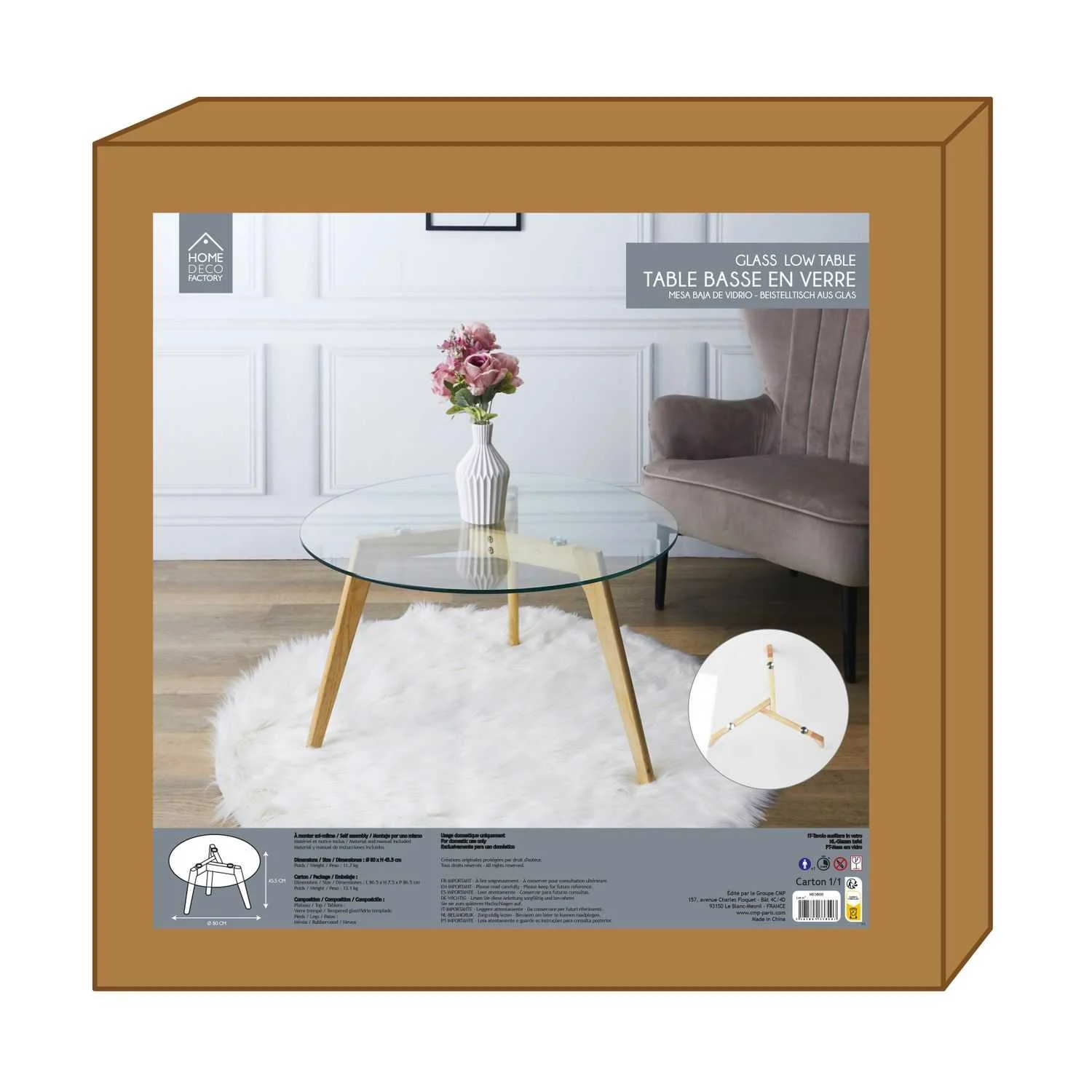 TABLE RONDE EN VERRE DIAM 80CM - Image 4