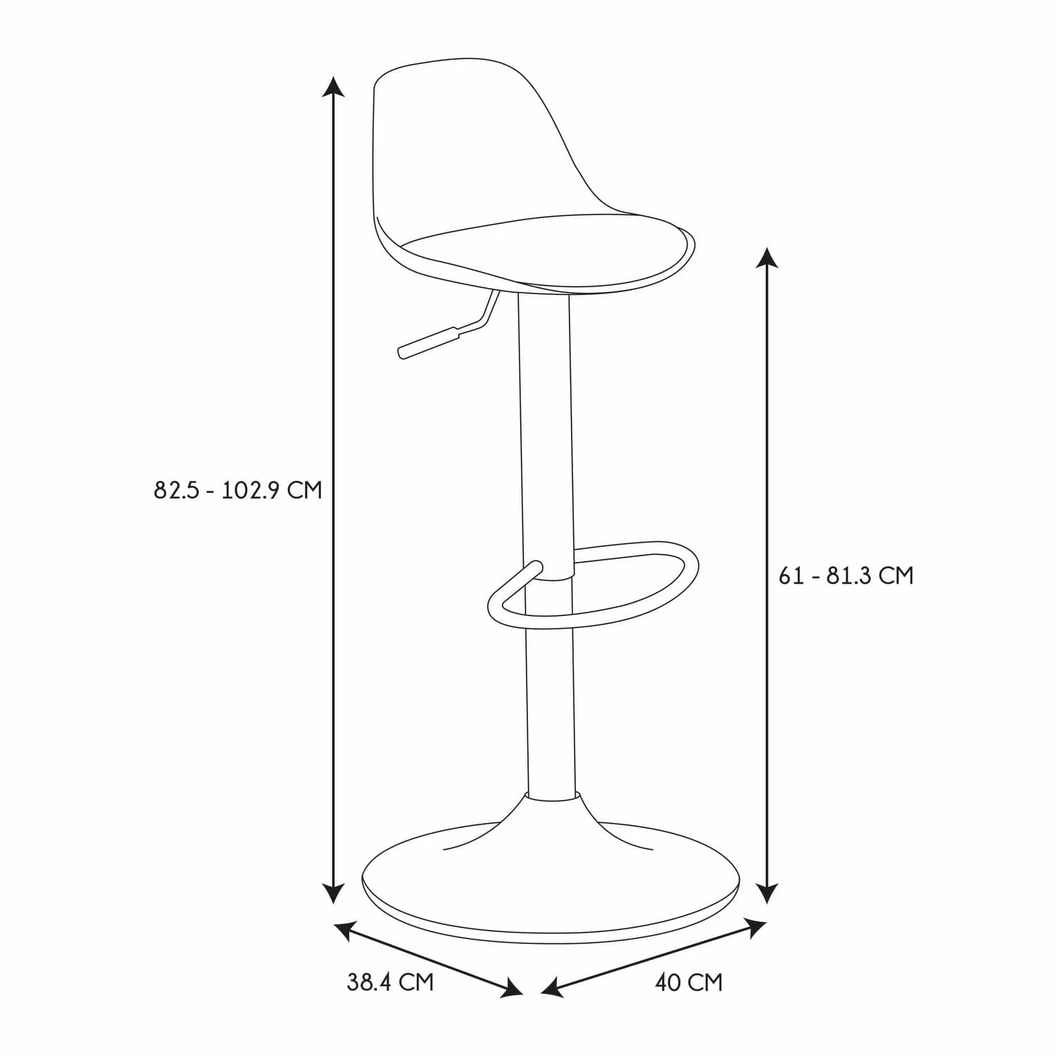 TABOURET DE BAR ISAK GRIS - Lot de 2 - Image 7