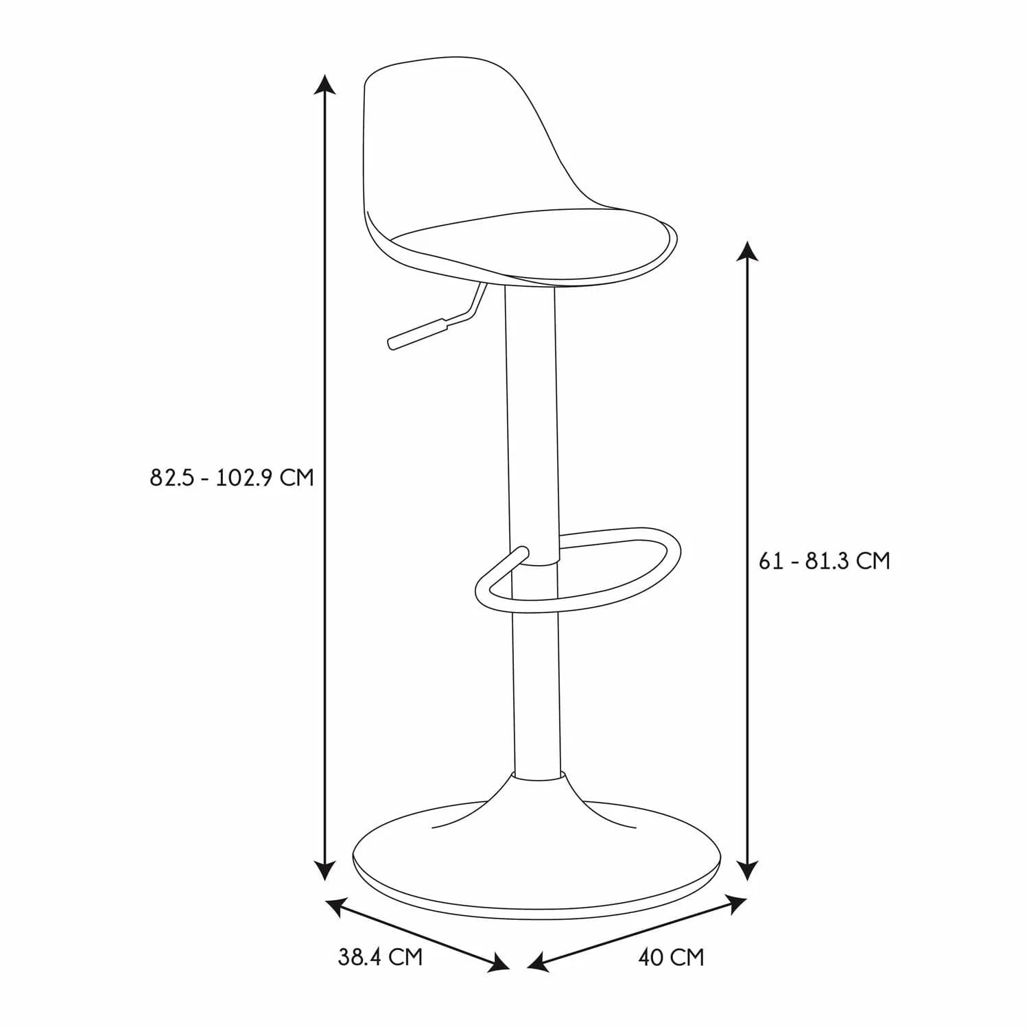 TABOURET DE BAR ISAK NOIR - Lot de 2 - Image 7